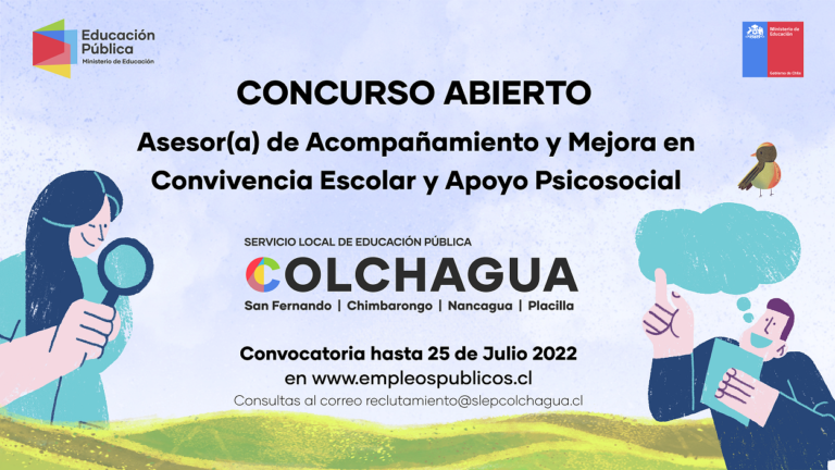 Concurso abierto para Asesor(a) de Convivencia Escolar y Reemplazo de Administrativo(a)