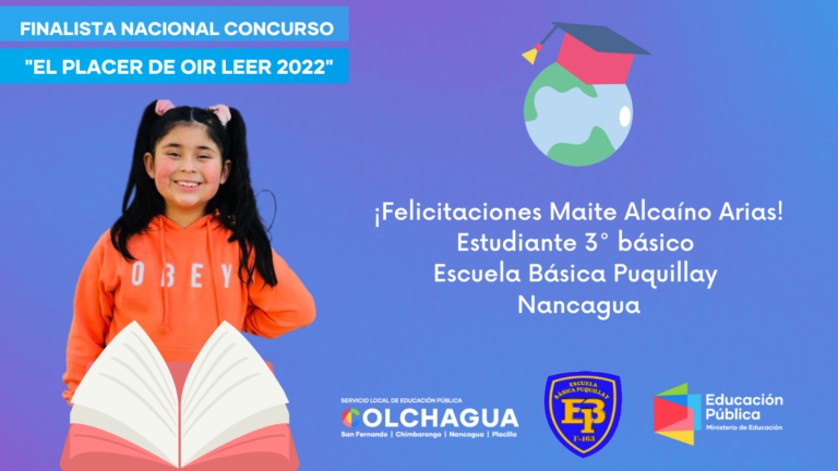 Estudiante de Escuela Básica Puquillay es finalista nacional del mayor concurso de lectura en voz alta de Chile